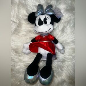 Disney Minnie Mouse Plush with Shimmering Silver Accents 100th anniversary